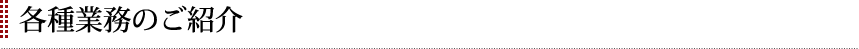 各種業務のご紹介
